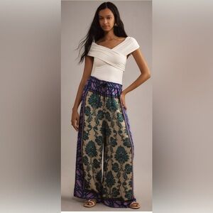 Anthropologie-Plenty by Tracy Reese Drawstring Wide-Leg Pants Size M
